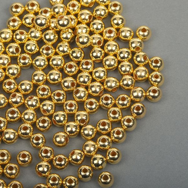 Бусины пластик ⌀8 мм, 500 г, цв.золотой, Magic4Hobby