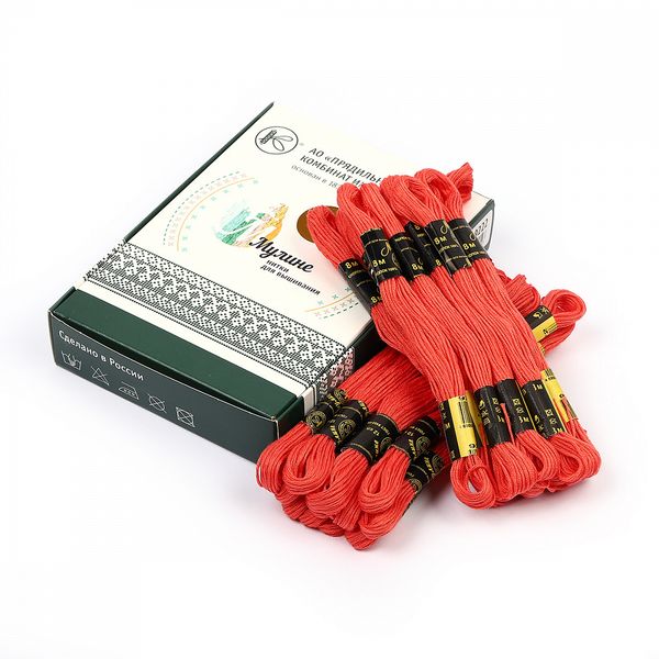 Мулине ПНК им.Кирова цв.9222 персиково-розовый, 24 мотка по 8 метров