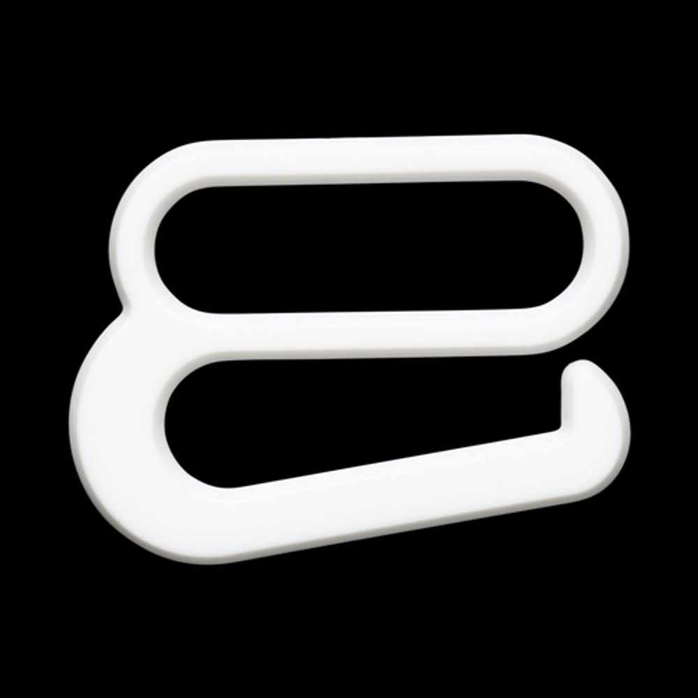 Крючки для бюстгальтера пластик 20.0 мм, 100 шт, белый, 7724208-1