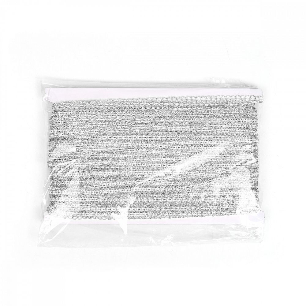 Тесьма отделочная 5 мм, 919 цв.серебро уп.45.7м