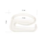 Крючки для бюстгальтера пластик 15.0 мм, 100 шт, прозрачный