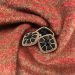 Пуговицы на ножке металлические 28L=18мм, С-MP07 цв.золото/черный, 5 шт