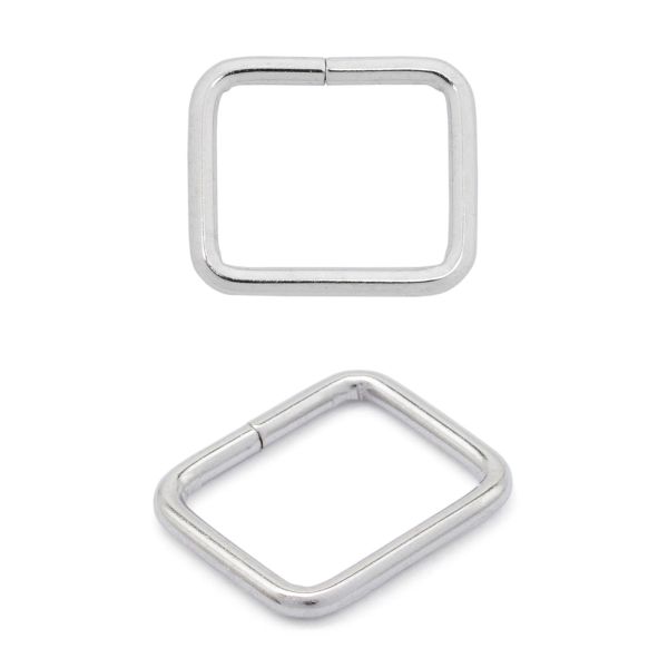 Рамка прямоугольная металл 15.5 мм /19.3х16.2 мм, ⌀1.9 мм/, никель, 100 шт, 2AR030