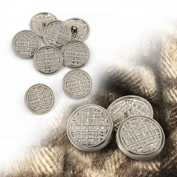 Пуговицы металлические на ножке 28L-18 мм, С-MP06 цв.серебро, 10 шт