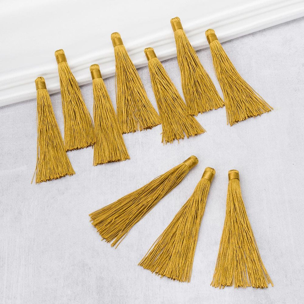 Кисть шторная l=10 см, полиэстер, 10 шт, 15 золото, CL-034