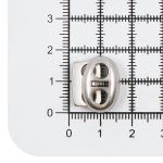 Фиксатор (зажим) для шнура металл плоский, 2 отв., 18х15 мм, (in ⌀4.5 мм), мет. цв.серебро, 10 шт