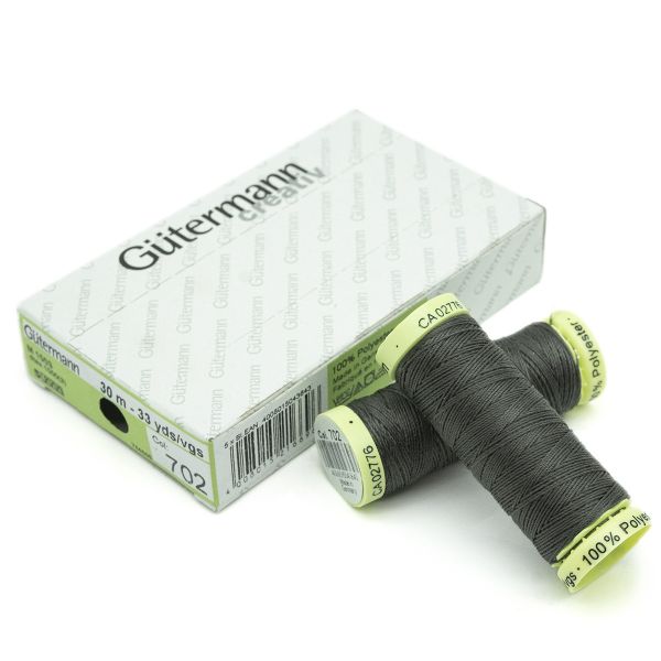 Нитки отделочные Gutermann Top Stitch, 30м, 702 мышино-серый, 5 катушек