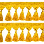 Бахрома отделочная широкая 115.0 мм / 25 метров, с кистями 188 золото