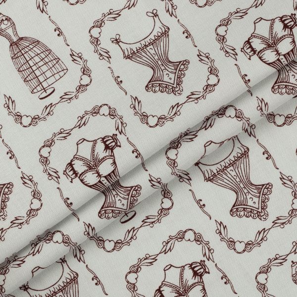 Ткань для пэчворка Peppy Век моды, отрез 50х55 см, 146 г/м², ВМ-16 серый, Peppy