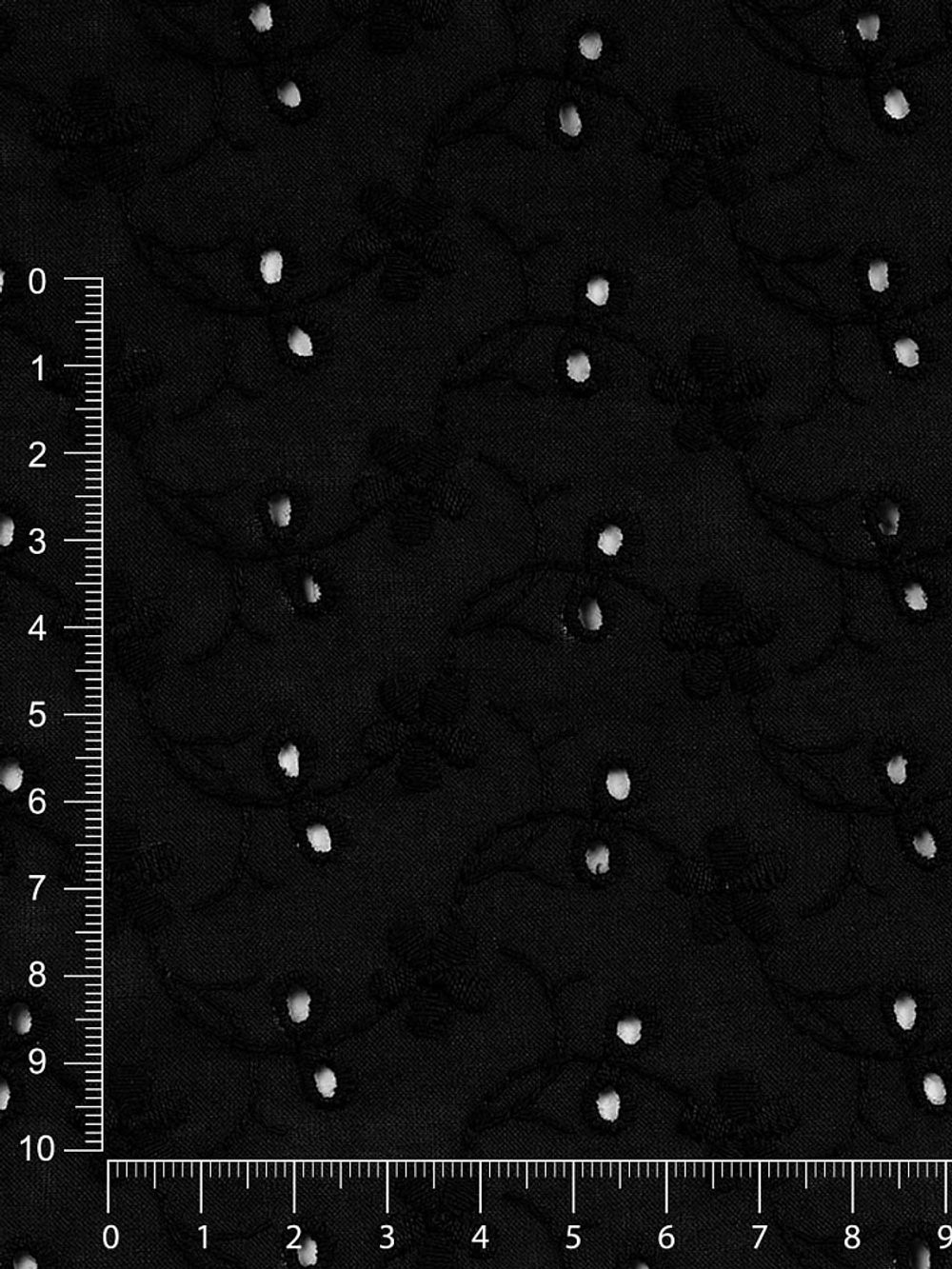 Ткань шитьё (прошва) 100 г/м², 150 см / 2 метра, TBY.Emb.8067.25, 25 черный