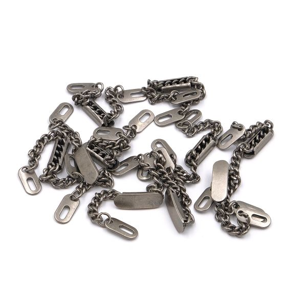 Вешалка-цепочка для одежды 102х8 мм, металл, черное серебро, 10 шт, ГНУ360