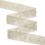 Кружево вязаное (тесьма) хлопковое 60 мм / 25 метров, рис.60.01.178 (лен) С3749Г17