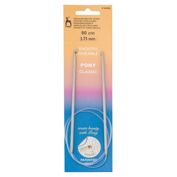 Крючок циркулярный Pony ⌀3.75 мм, 80 см, алюминий/пластик, 46908