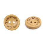 Пуговицы на 2 прокола Handmade with love 28L (18мм), дерево (Yellow (желтый)), W22, 36 шт