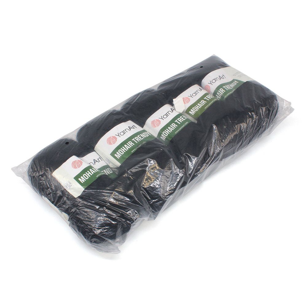 Пряжа YarnArt (ЯрнАрт) Mohair trendy / уп.5 мот. по 100 г, 220м, 102 черный