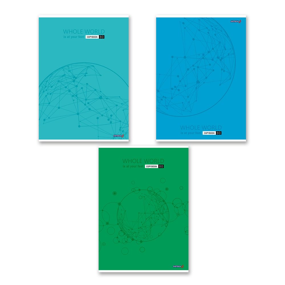 Тетрадь ученическая общая, матовая ламинация, A4 80 л. на скобе 65 г/м², белизна 100%, 6 шт, клетка, 000463 Спокойствие, Светоч 80ТСК4_2_2_1