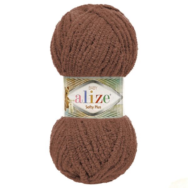 Пряжа Alize (Ализе) Softy Plus / уп.5 мот. по 100 г, 120м, 493 горький шоколад