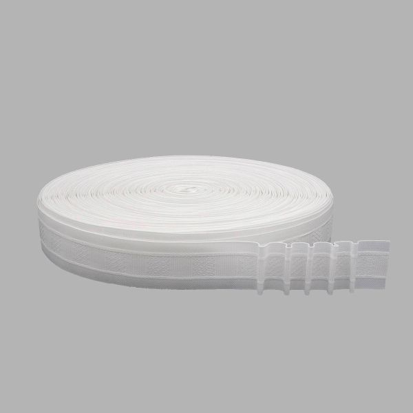 Лента (тесьма) шторная: сборка параллельная (1:2) 40 мм / 100 метров, S090432