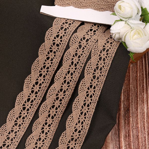 Кружево вязаное (тесьма) 27 мм / 10 метров, хлопок, TBY.1005, F294 капучино