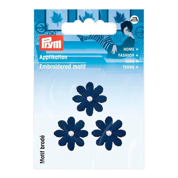 Термоаппликация Цветы малые 3.5 см, 2 шт, цв. синий, Prym