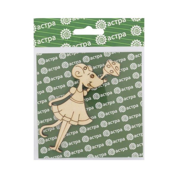 Заготовка для декорирования Мышка Полина 5,8х10,6х0,3см, Астра