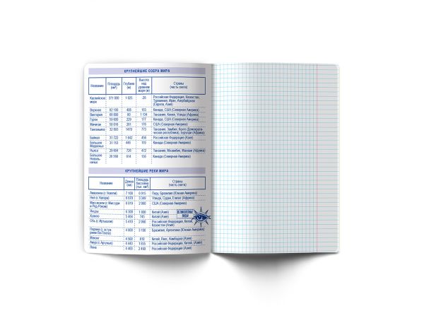 Тетрадь со справочным материалом Ковен тайных знаний, A5+ 48 л. на скобе 65 г/м², белизна 100%, 10 шт, клетка, 00854 География, Светоч 48Т7