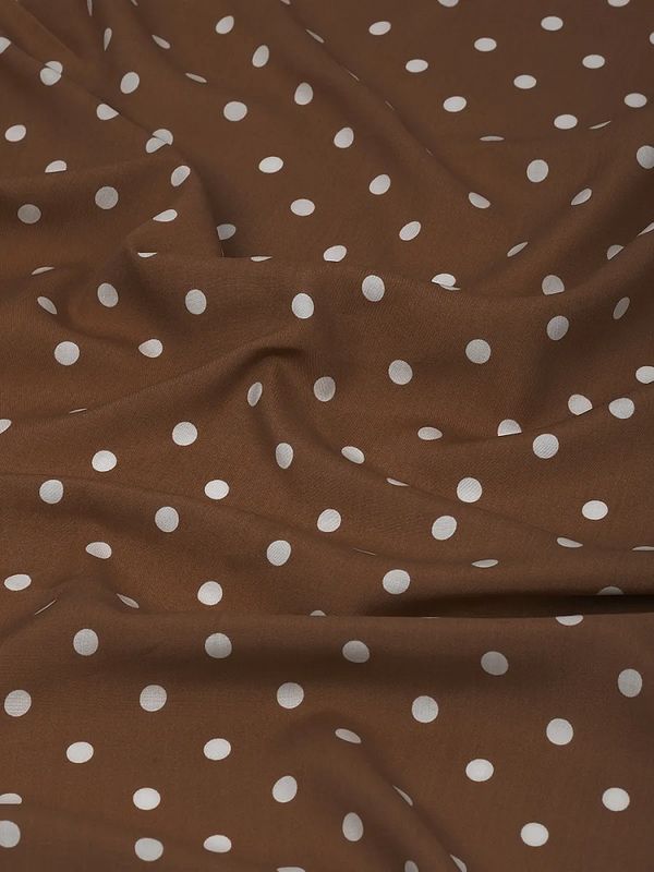 Штапель в горошек 90 г/м², 145 см / 25 метров, TBY.Vidt.06 цв.капучино