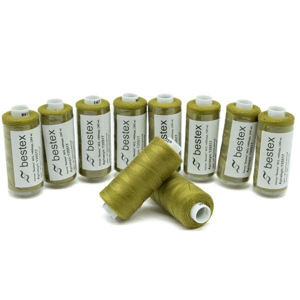 Нитки швейные бытовые Bestex 40/2, 365 м (400 ярд) / 10 кат., 147 болотно-желтый