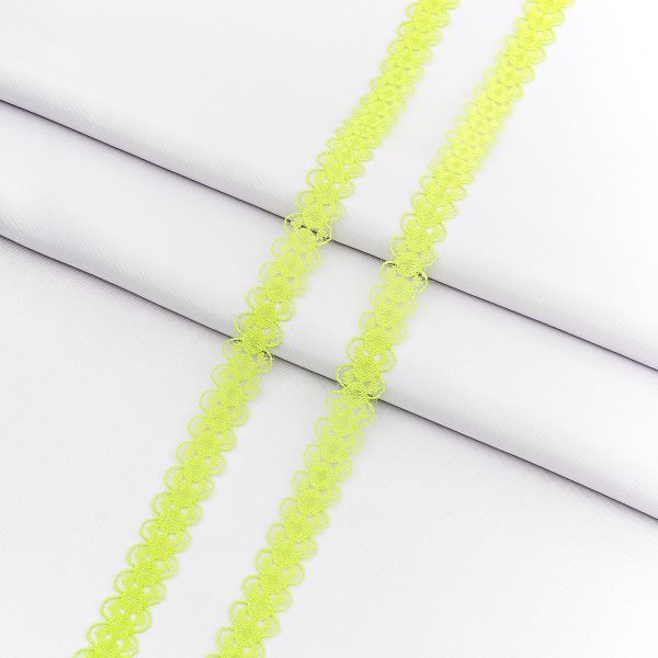 Кружево капроновое 14 мм / 30 метров, 140, 100% п/э, цв. зел.яблоко, 26787