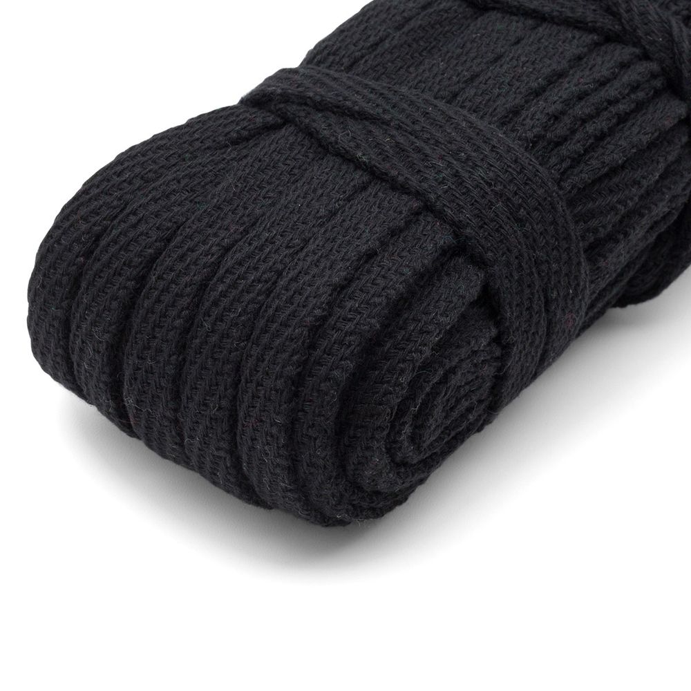 Шнур плоский плетеный х/б ⌀10.0 мм / 20 метров, 3 черный, С3862Г17