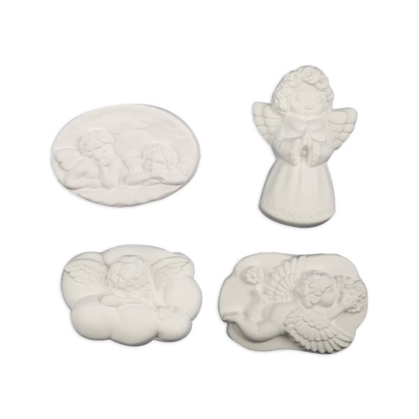 Заготовка гипсовая (набор) Ангелочки, 6х8 ±2 см, 4 шт, Love2art ВА-03