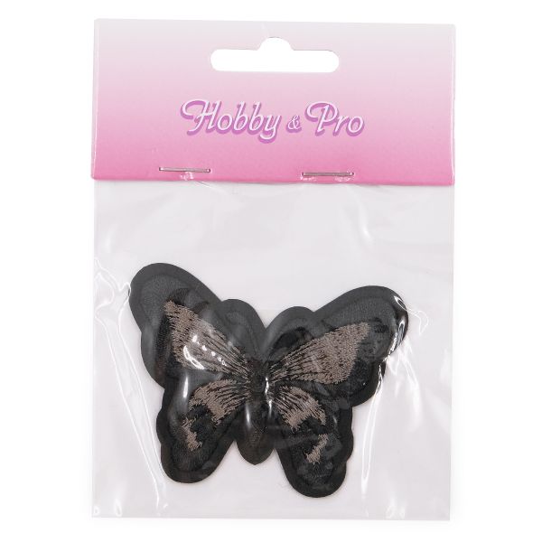 Термоаппликация Бабочка, 5.4х7см, Hobby&Pro (черный)