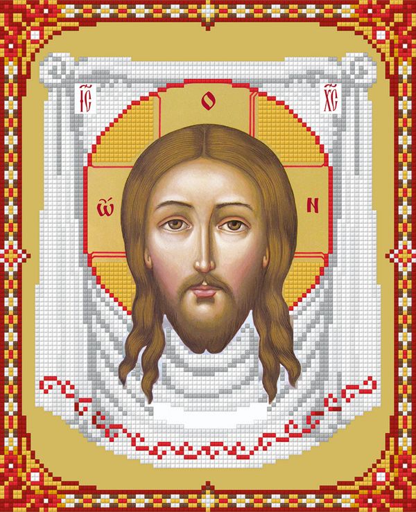Алмазная (кристальная) мозаика Фрея, Икона Спас Нерукотворный, 27х22 см