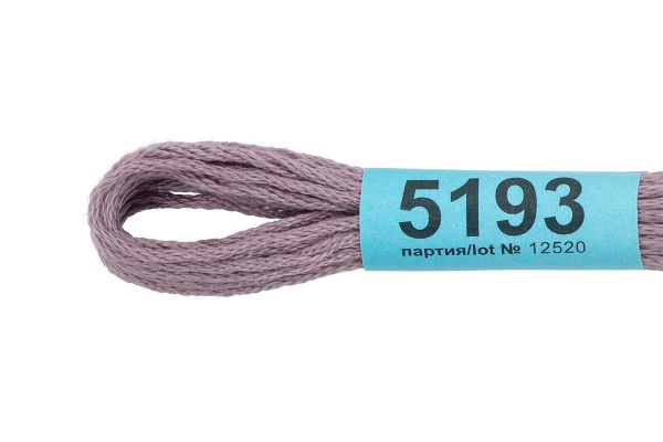 Мулине Gamma 100% хлопок, цв.5193 бежево-сиреневый, 24 мотка по 8 метров