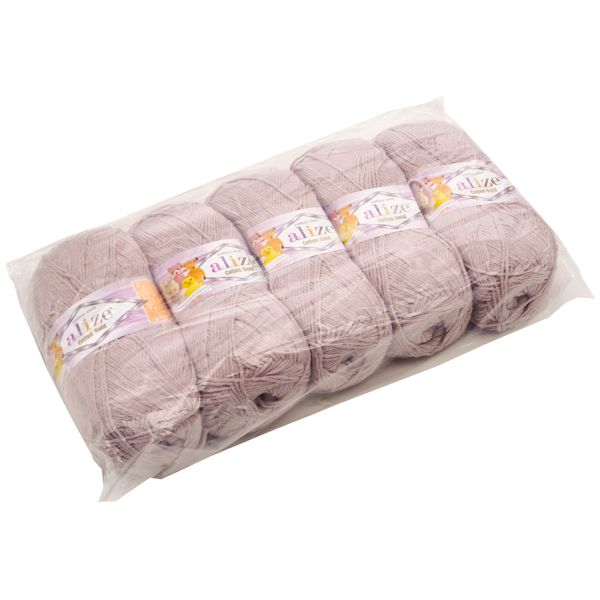 Пряжа Alize (Ализе) Cotton Gold / уп.5 мот. по 100 г, 330м, 592 пыльная роза