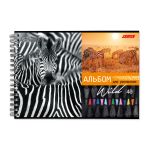 Альбом для рисования, 100 г/м², A4 29х20.5 см, на гребне 40 л., 6 шт, 40АЛГР4_000244 Саванна, Светоч