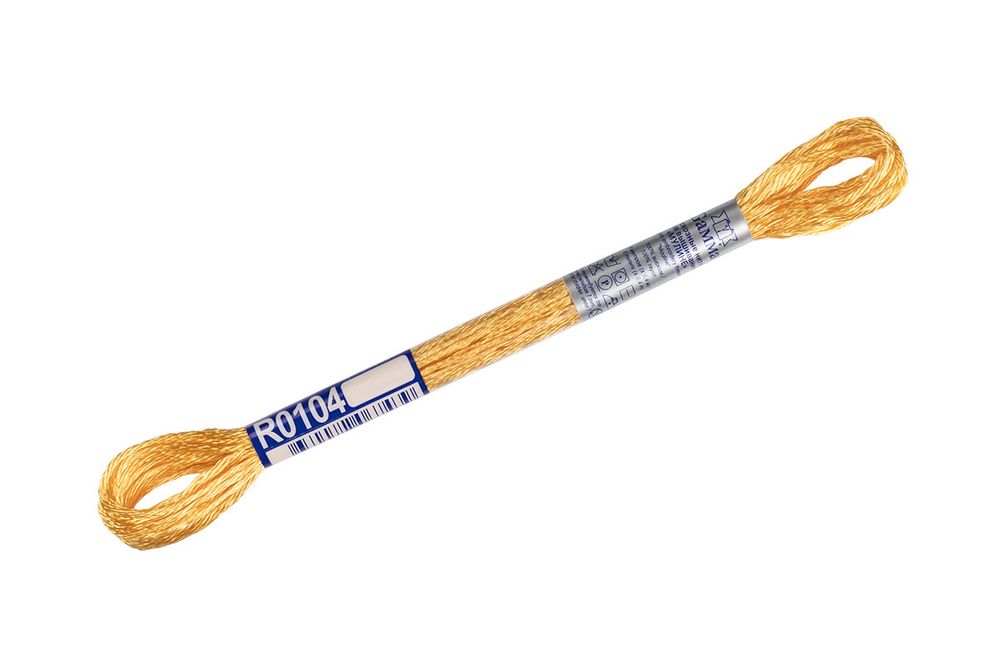 Мулине Gamma вискоза 100%, цв.R0104 желтый, 12 мотков по 8 метров