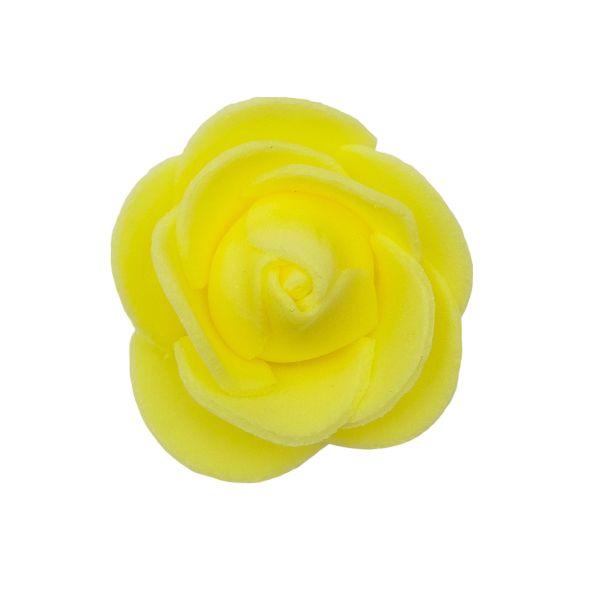 Цветочек Розочка из фоамирана 35 мм, уп. 10 шт, Желтый