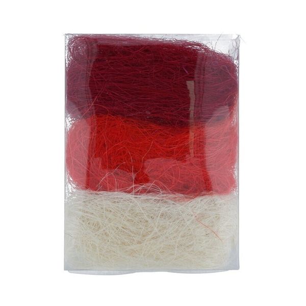 Сизалевое волокно 30 г,±3 г, 03 белый/красный/бордовый, Blumentag BMG-30 MIX