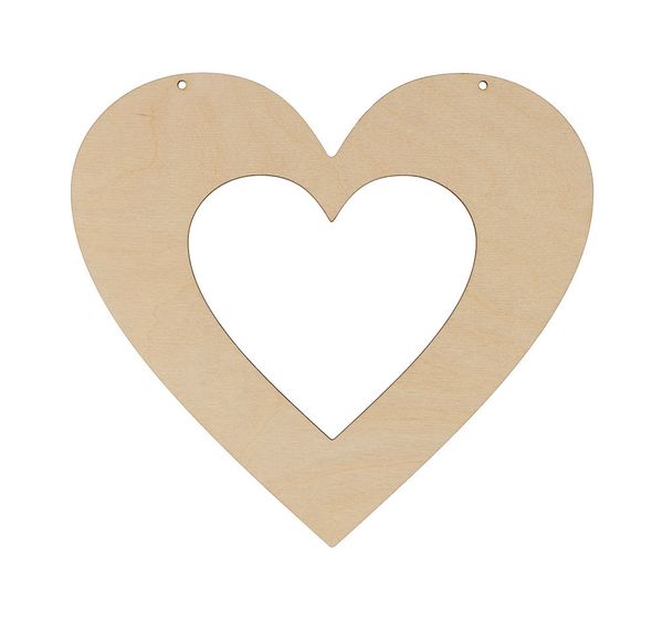 Заготовка из фанеры Основа для венка Сердце, 20х22 см, ВД-858 Mr.Carving