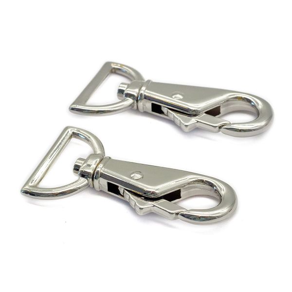 Карабин металл 25.0 мм (62х31 мм), никель, 6 шт