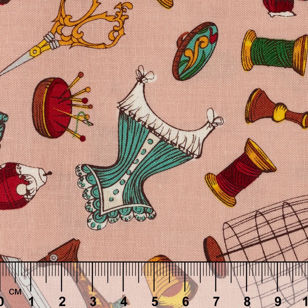 Ткань для пэчворка Peppy Век моды, отрез 50х55 см, 146 г/м², ВМ-14 розовый, Peppy