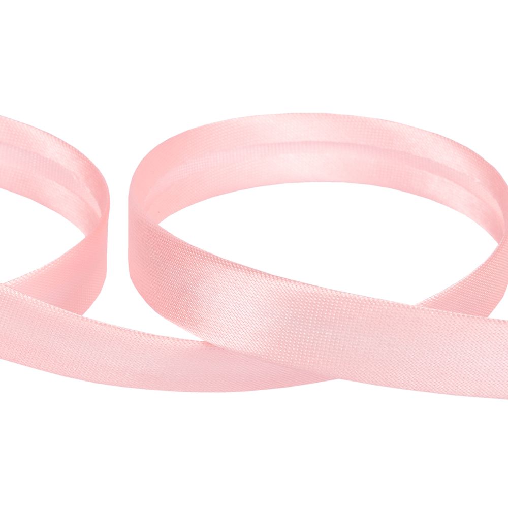 Косая бейка атласная 15 мм / 132±1 метра, В045 светло-розовый, NGK-15P