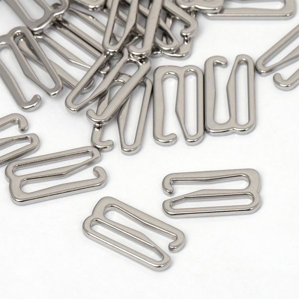 Крючки для купальника металл 15.0 мм, никель, 915.SW, 100 шт