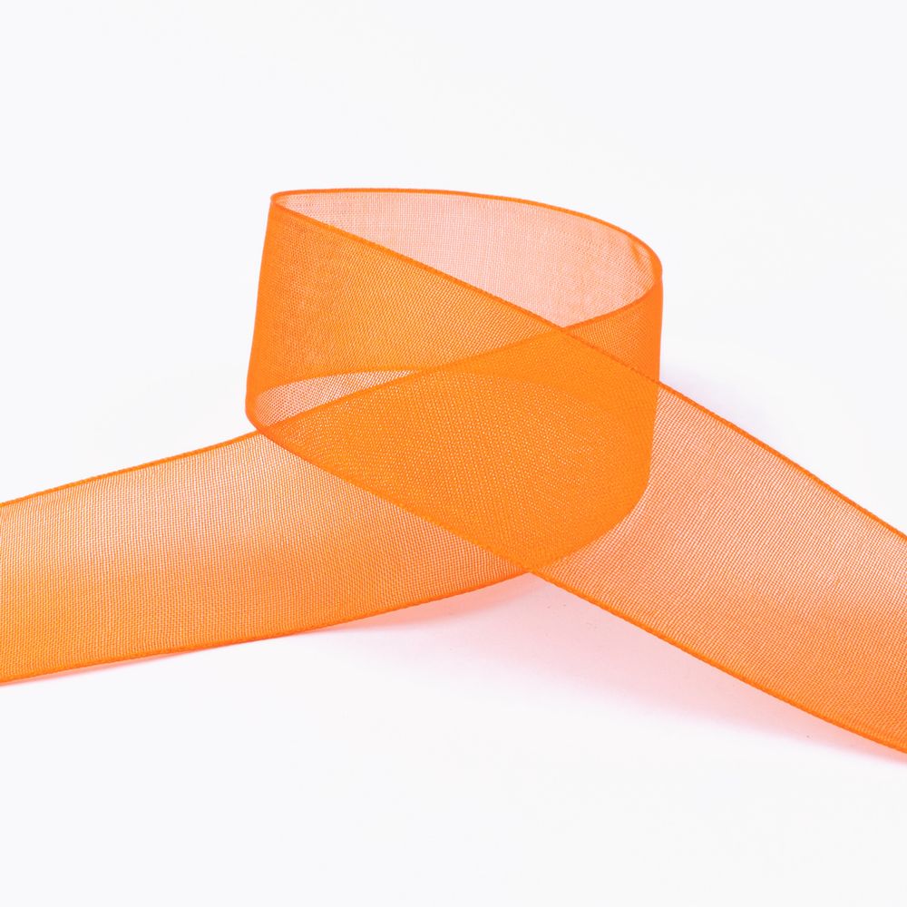 Лента капроновая (органза) 25.0 мм / 22.8±1 метра, 024 т. оранжевый, Blitz OR-25