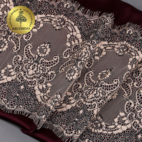 Кружево шантильи (реснички) 230 мм, цв.экрю, уп. 3 м, Kruzhevo