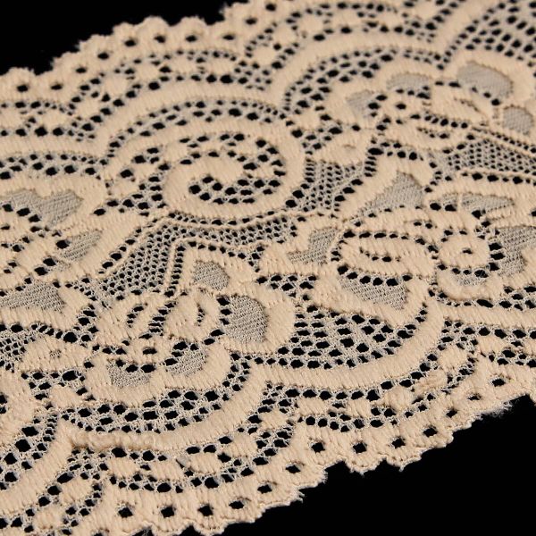 Кружево эластичное (стрейч) 100 мм / 3 метра, C180 бежевый