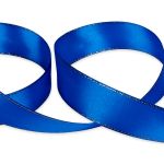 Лента атласная 2-сторонняя с метанитью 25.0 мм / 33±2 метра, 040 василек/золото, Gamma AL-25M