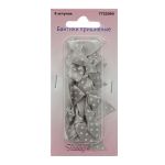 Бантики пришивные 3х2 см, 8 шт, св.бежевый горох