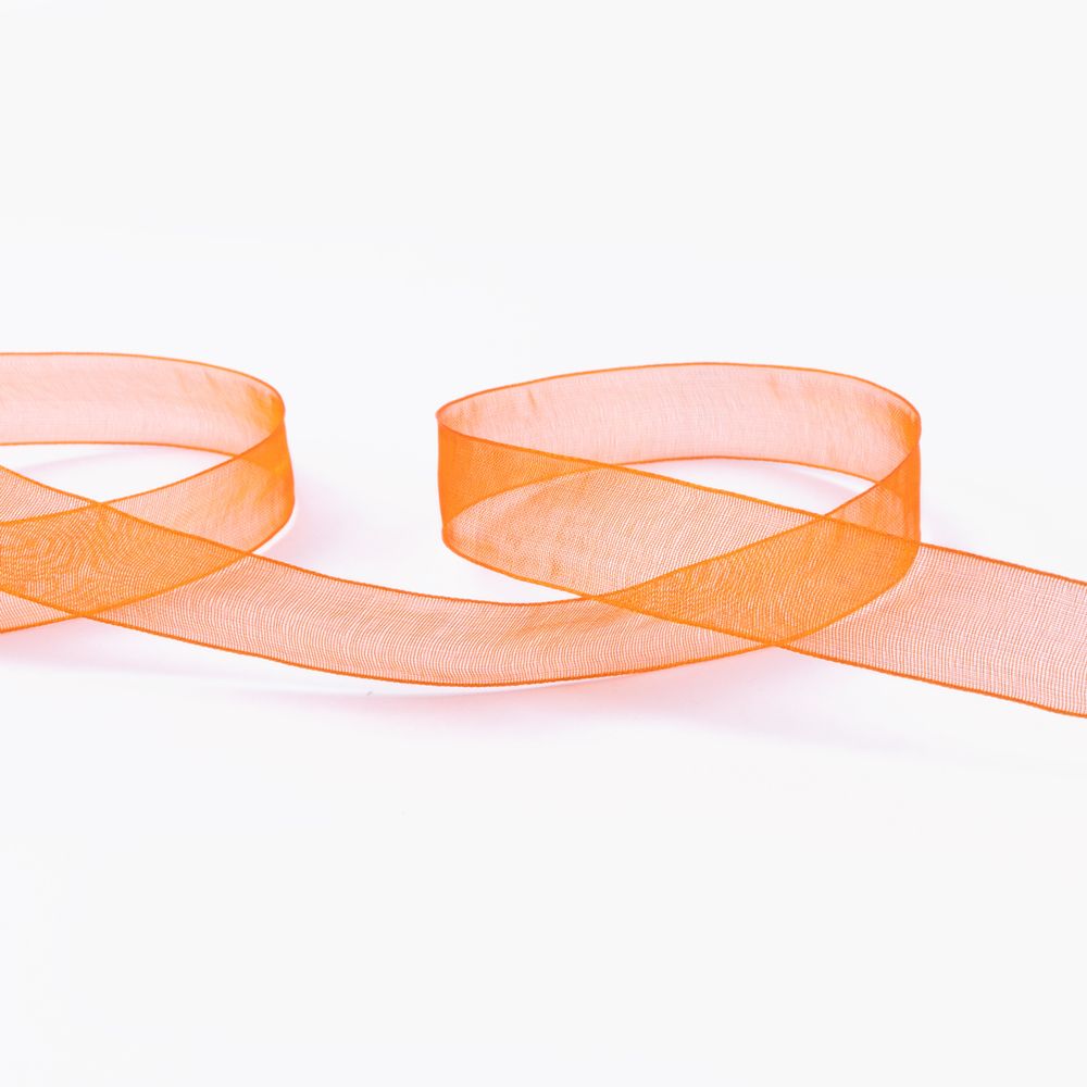 Лента капроновая (органза) 15.0 мм / 22.8±1 метра, 024 т. оранжевый, Blitz OR-15